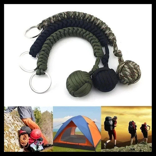 Paracord monkey fist keychain - paracord,